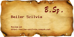 Beiler Szilvia névjegykártya